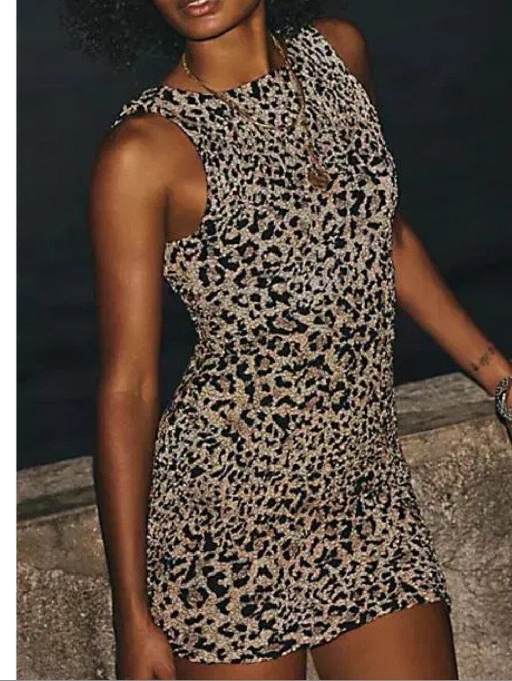 Free People Marigold Bodycon Mini Dress In Cheetah Print Combo